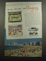 1957 Delta Line Cruise Ad - The sun.. the sand.. and Uruguay - £14.48 GBP