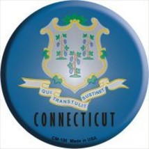 Connecticut State Flag Novelty Metal Mini Circle Magnet CM-106 - $12.95