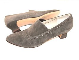 Salvatore Ferragamo Size 7 B Suede Olive Suede / Taupe Pumps Granny Shoes - £44.31 GBP