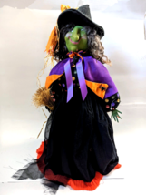 Green Witch Doll Figurine Halloween Decor 20&quot; - £15.05 GBP