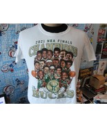 Milwaukee Bucks 2021 NBA Finals Champions Caricature T Shirt L - £15.81 GBP