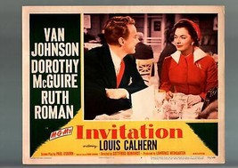 INVITATION-LOBBY Card #7-1952-VAN JOHNSON-RUTH ROMAN-VF Vf - £21.36 GBP