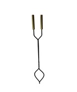 Vintage Metal Brass Fireplace Tool Grabber Tong Replacement Round Top 28... - $27.06 CAD