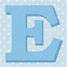 Pepita Needlepoint Canvas: Polka Dot Letter E Blue, 7&quot; x 7&quot; - $50.00+