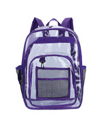 Purple L Women&#39;s Backpack Transparent PVC Bag Clear Backpacks for teenagers - $29.65