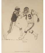 Ross Browner Confronts Ball Carrier B&amp;W Sketch Cincinnati Bengals Shell ... - $473.02 MXN