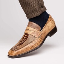 Fangio Classic Penny Loafer Genuine Ostrich Leg Quill Shoes Orix image 7
