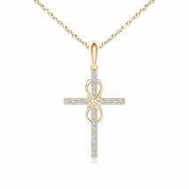 ANGARA Natural Diamond Cross and Pendant Necklace in 14K Gold (HSI2, 0.06 Ctw) - £330.21 GBP