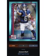 2025 Topps NFL Collect Topps Chrome Teal Base Jaxson Dart Giants ICONIC ... - $74.25