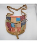 The Sak Patchwork Multicolor Leather Hobo Handbag Shoulder Purse Boho Cr... - $34.67 CAD