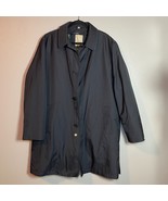 JOE Joseph Abboud Men Large Black Trench Coat Jacket Suit Overcoat Nylon... - $1,713.36 MXN