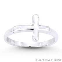 Sideways Latin Cross Christian Catholic Right-Hand Ring in .925 Sterling... - €17,56 EUR
