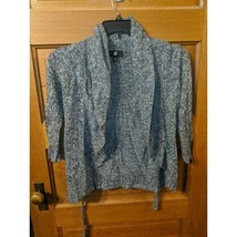 IZ Byer Size S Small Gray Front Knit Open Front Sweater &amp; Tie - £11.93 GBP
