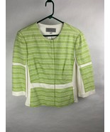 Worth Womens 16 Striped Snap-Button up Jacket, Light Green / White Striped - £18.79 GBP
