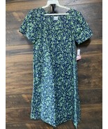 Vintage Carole Smock Dress Mumu Small Green Ivy Vines Nightgown Lounge W... - £28.83 GBP