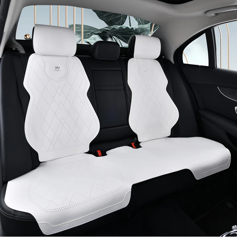 Leather Car Seat Cover Front Rear Seat Pad Mat Backrest Summer Breathable - £26.03 GBP+