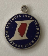 Vintage Wells Sterling Silver Enamel Illinois Sesquicentennial 1818 - 19... - $11.57