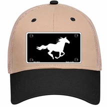 Running Horse Novelty Khaki Mesh License Plate Hat - $28.99