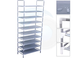 10 Tiers 30 Pair Shoe Rack Shelf Closet Holder Storage Organizer Stand - £36.50 GBP