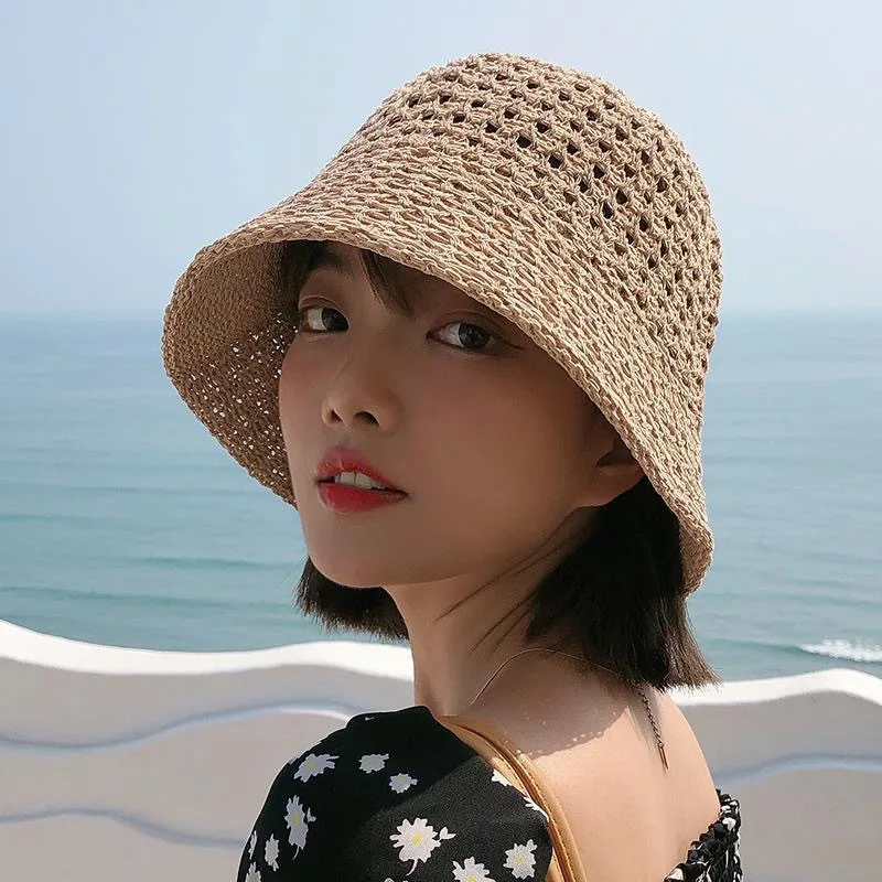 2023 Summer Sunscreen Hat Women&#39;s Net Red ins Korean Bucket Hat Hollow out - $13.30+