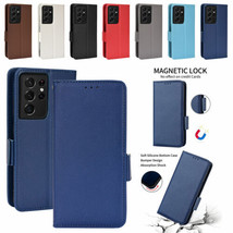 Fr Samsung Galaxy S23 S24 Ultra/S23 FE/S21 22+ Magnetic Flip Leather Wallet Case - £41.41 GBP