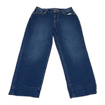 Time And Tru Jeans Women&#39;s 6 Blue Denim Stretch 5-Pockets Mid-Rise Straight Leg - £20.10 GBP