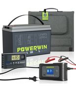 POWERWIN 12V 100Ah Lithium LiFePO4 Battery Indoor &amp; Outdoor Charge Solut... - £336.82 GBP