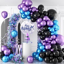 Purple And Blue Balloon Arch Kit, 105 Pcs 5 10 18 Inch Birthday Balloons, Metall - £25.30 GBP