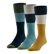 GoldToe Edition Mens Comfort Top Flat Crew Socks Assorted, 3 Pack - $15.83