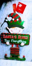 Christmas House Hanging Decor- NEW-SHIP24HRS. Santa’s Elves See Everythi... - $23.55