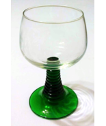Vintage Cristal D&#39; Arques-Durand Roemer France Hand Blown Glass Green St... - $110.48