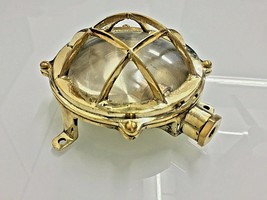 Nautical Ship Antique Polish Marine Small Round Brass Deck light - £48.65 GBP