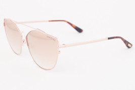 Tom Ford JACQUELYN 563 33G Rose Gold / Brown Mirror Sunglasses TF563 33G 64mm - £150.76 GBP