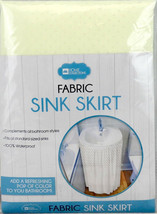 Fabric Sink Skirt Bathroom Decor 100% Waterproof Self Stick Beige - $12.86