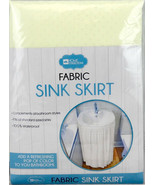 Fabric Sink Skirt Bathroom Decor 100% Waterproof Self Stick Beige - $17.62 CAD