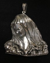 Artisan made Madonna Christ child Icon pendant sterling silver - $348.76