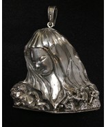 Artisan made Madonna Christ child Icon pendant sterling silver - $478.10 CAD