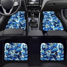 Universal 4PCS JDM Sakura Blue Wave Fabric Floor Mats Interior Carpets NEW - £32.05 GBP