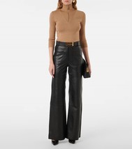 Victoria Beckham Alina High Waisted Leather Trousers Size 2 (6) - $14,116.48 MXN