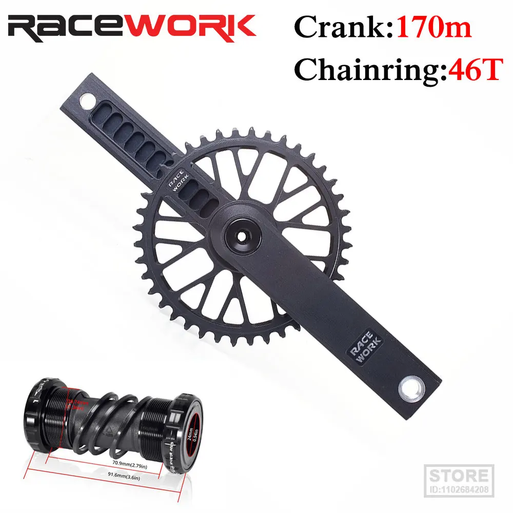 RACEWORK Road Bike Crankset 9/10/11/12 Speed CNC 170mm  Bicycle Crank 40/42/44/4 - £133.42 GBP