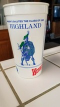 VINTAGE Bakersfield 1992 Wendy&#39;s Highland High School Graduate Class List Cup - $9.75