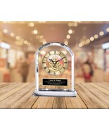 Personalize Engraved Clock Facet Gem Crystal Gold Service Award Retireme... - £164.98 GBP