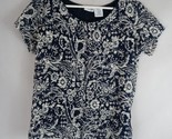 East 5&#39;th Women&#39;s Black &amp; White Ruffled Floral Blouse Size Large - $12.60