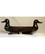Large Hand Carved Stained Wooden Duck Bowl - £65.86 GBP