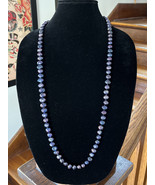 Baroque Dyed Black Purple Cultured Pearl Strand Beaded Necklace 34&quot; - £79.79 GBP