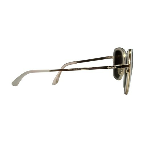 Amelia E. Gaya Sunglasses White Gold Metal Bold Chic Classic Square 54-18-140 Item image 3