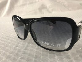 NEW Nine West Womens Cute Rectangle Sunglasses Black Fashion Trendy Modern A5 - £7.98 GBP