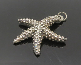 925 Sterling Silver - Vintage Shiny Hollow Dotted Starfish Pendant - PT15345 - £34.89 GBP