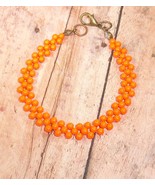 Bracelet Bead Weaved Style Orange New Handmade 7&quot; Lobster Clasp - £7.47 GBP