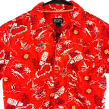 Tiki Turtle Palms Kids Red Hawaiian Shirt size L 10/12 Pineapple Childrens Place - £14.07 GBP